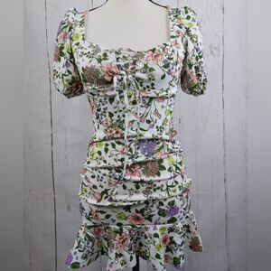 ASOS Dress Babydoll Barbie Style Floral Short Mini Ruffles